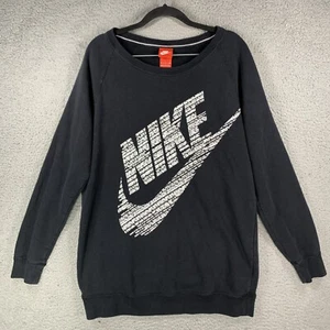 Nike Damen Rally BF Logo Rundhalsausschnitt schwarzes Sweatshirt (823705-010) Größe Small - Bild 1 von 9