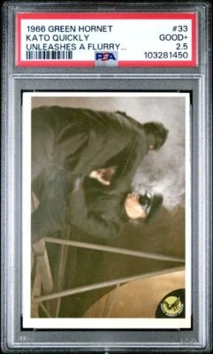 1966 Green Hornet KATO UNLEASHES FLURRY Card BRUCE LEE 33 Tough Graded PSA 2.5 - Image 1 of 2