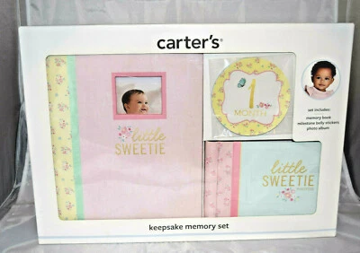 Conjunto de Memórias Carter's Keepsake Inclui Livro de Memórias - Adesivos de Barriga Marco Novo - Imagem 1 de 2