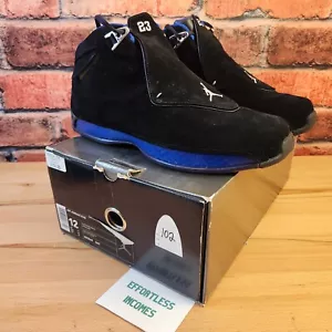 Preowned Nike Air Jordan 18 "OG 2003 Black Royal" (Men's Size 12) 305869-041 - Picture 1 of 13