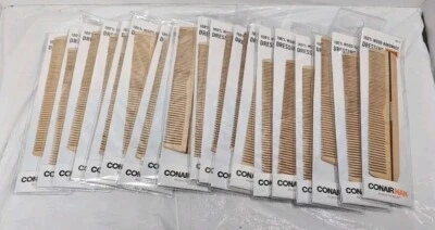 ConAir Man 100% Wood Handmade Dressing Comb, #93137. BRAND NEW! Lot of 19. - Image 1 of 3