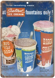 Sealtest Ice Cream Retro Ad Fountain Soda 12" x 9" Reproduction Metal Sign N33 - Picture 1 of 1