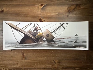 JAWS “The Final Battle” Art Print Poster By JC Richard Mondo Signed 8 X 24 AP - Picture 1 of 13