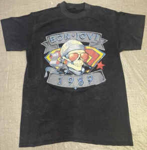 Vintage Bon Jovi 1989 We’re Back Kickin’ Ass Tour Concert T-Shirt Single Stitch - Picture 1 of 9