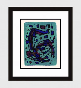 Alfred Mannesier 1958 Original Limited Lithograph "Abstract Figure" Framed COA - Picture 1 of 4