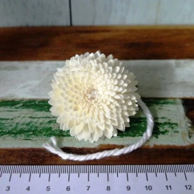 15 Chrysanthemum Sola Wood Diffuser Flowers 5 cm Dia. with Cotton Rope. - Image 1 of 4