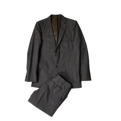 Traje Tallia Hombre 40L Dos Piezas Lana Marrón Estampado Cuadros Dos Botones Buen Estado  Foto 1 de 4