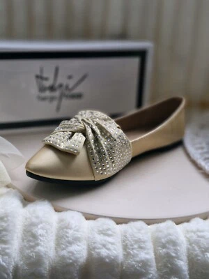 New gold sequin flat shoes size 5 38  - Image 1 of 4