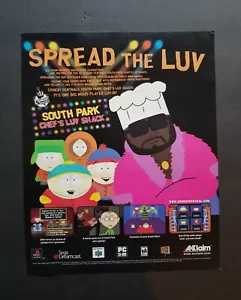 South Park Chef's Luv Shack Video Game Vintage Print Ad 1999 N64 PS - Picture 1 of 2