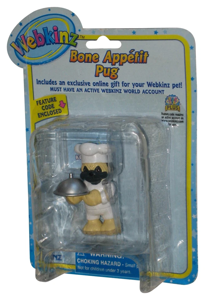 Minifigura de 2 pulgadas Webkinz Bone Appetit Pug Dog Foto 1 de 1