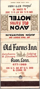 Streichholzbuchhülle - Old Farms Inn Avon CT Motel 30 Strike Connecticut MB5 - Bild 1 von 2