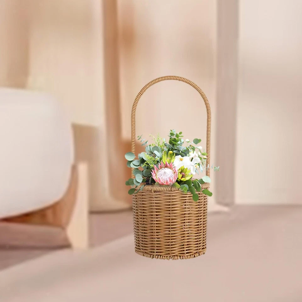 Hand Basket Planter Basket Snack Box Ornament Multipurpose Table Centerpiece - Image 1 of 1