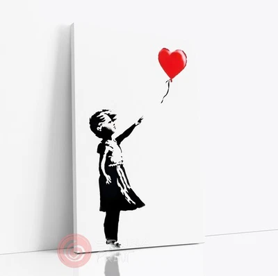 BANKSY BALLOON GIRL ALWAYS HOPE GRAFFITI ARTE CALLEJERO LIENZO IMPRESIÓN ENMARCADA Foto 1 de 4