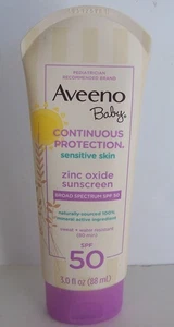 Aveeno Baby kontinuierlicher Schutz Zinkoxid Sonnenschutz LSF 50 3oz EXP 01/2028 - Bild 1 von 3
