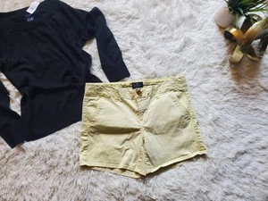 American Eagle Outfitters gewaschen gelb Midi Shorts lässig Stretch Chino Gr 10 - Bild 1 von 10