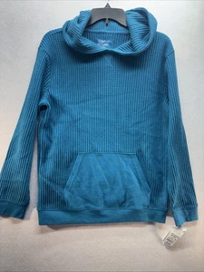 Kid’s Unisex Cat & Jack Waffle Knit Hoodie Teal XL (14) NEW! - Picture 1 of 5