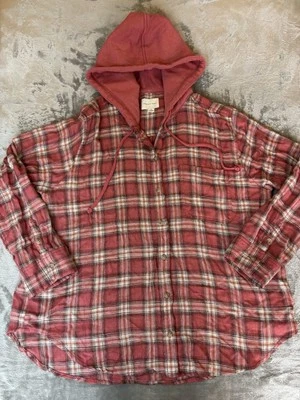 American Eagle Soft Hoodie Hooded Flannel Size Large 100% Cotton Cozy READ - Image 1 of 4
