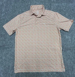 Rhoback Men’s Performance Golf Polo All Over Peaches Print Small - Picture 1 of 5