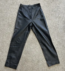 Mixit Black Leather Trousers (10) - Picture 1 of 4
