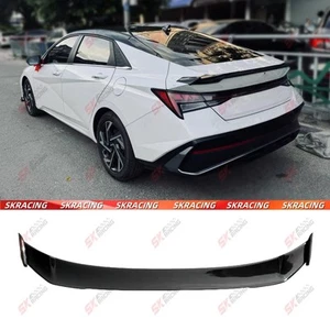 ABS Carbon Look/Glossy Black Rear Trunk Spoiler Wing For Hyundai Elantra 21-25 - Picture 1 of 17