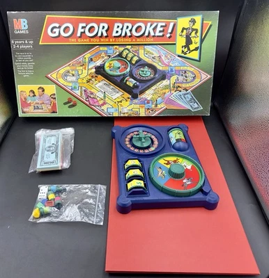 Vintage Go For Broke Board Game MB Games 1993 Finance Game Complete - Image 1 of 4