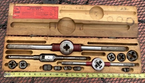 Juego de grifos y troqueles vintage Craftsman #5499 estuche de madera original GTD Greenfield - Imagen 1 de 24
