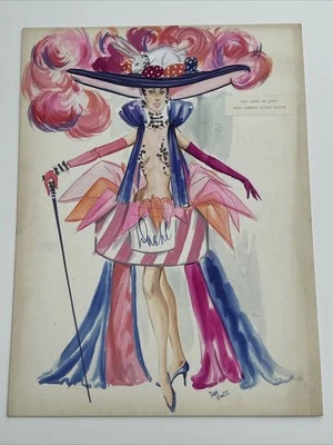 PINTURA DE MEDIADOS DE SIGLO DISEÑO DE MODA VESTIDO ILUSTRACIÓN DON FOOTE LISTADO FAMOSO Foto 1 de 4