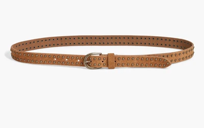 New Lucky Brand Suede Leather Studded Belt Brown  Size M Women's - Image 1 of 4