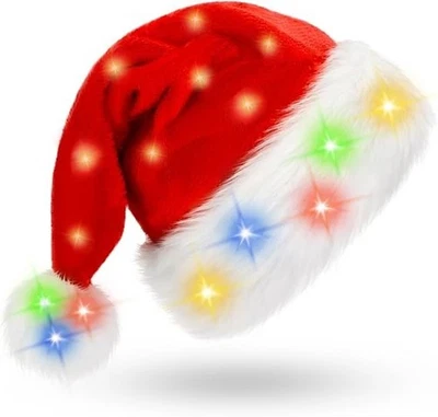Santa Hat: Christmas Hat Adult - Santa Hat for Women and Men - Led S - Image 1 of 4