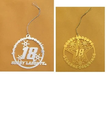 Рождественские украшения Montana Silversmiths серебро и золото Bobby Labonte No18 NASCAR - Изображение 1 из 4