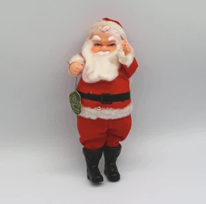Vtg Forsum Rubber Face Standing Santa 11" Japan Hanging Ornament Original Tag - Picture 1 of 4
