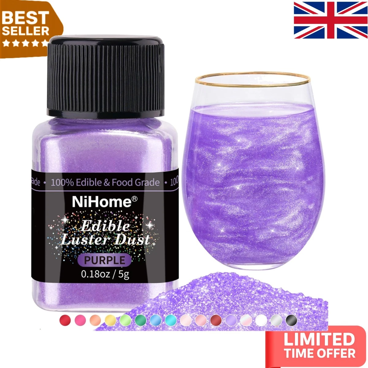 Fancy Edible Glitter Set Blue Edible Glitter - Edible Luster Dust - 4.8 ...