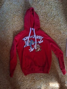Tom and Jerry Pullover Crewneck Hoodie Youth Size XS Red - Picture 1 of 1