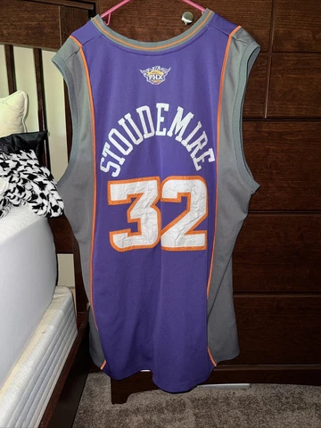 Vtg Reebok Amare Stoudemire Phoenix Suns Jersey Men Size 54 NBA Purple Sewn Cover