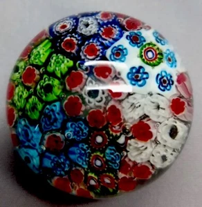 Vintage Murano Style Millefiori Canes Art Glass Paperweight 2.25" Diameter - Picture 1 of 7