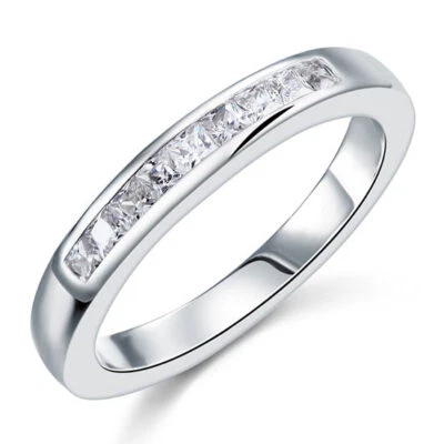 Fanza eterna ideale per matrimonio - fidanzamento - argento 925 e zirconcini - Immagine 1 di 3