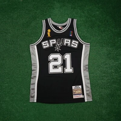 Tim Duncan Mitchell & Ness 2002-03 San Antonio Spurs Authentic NBA Finals Jersey - Image 1 of 4