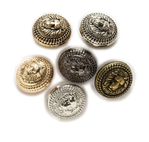 Lion Pattern Metal Shank Buttons Sewing Clothing Handwork Craft Accessories 5Pcs - Picture 1 of 14