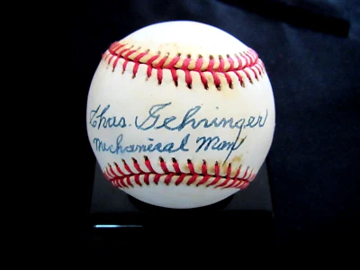CHARLIE GEHRINGER MECHANICAL MAN DETROIT TIGER HOF SIGNED AUTO OAL BASEBALL JSA - Image 1 of 4
