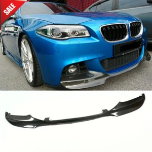 For BMW F10 530i 535i 550i M-Sport 2011-17 Carbon Fiber Front Bumper Lip Spoiler - Foto 1 di 12