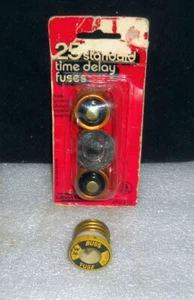 Lot of 4 Edison Base Fuses 3 25 watt Fast Acting Fuses & 1 30 Amp used Buss - Picture 1 of 1