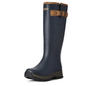 Ariat Womens Burford Wellington Boot: Leather Trimmed & Waterproof - Brown/Navy - Picture 1 of 12