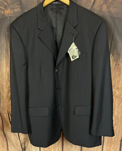 TURNBURY MENS 100 % WOOL BLUE PINSTRIPED SINGLE BREASTED BLAZER JACKET SZ46R NWT - Picture 1 of 7