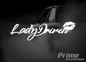 Lady Driven EURO JDM Clean Stance Car Wall Window Vinyl Decal Sticker - Picture 1 of 2