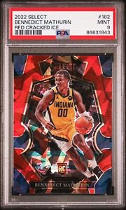 BENEDICT MATHURIN PSA 9 2022 Select Red Prizm Cracked Ice PREMIER LEVEL Rookie