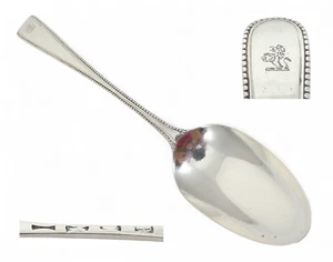 Antique Georgian 1775 Sterling Silver Dessert Spoon Old English Bead W Fearn 925 - Picture 1 of 9