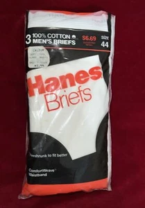 Hanes 1987 NOS Men’s Cotton Briefs Tighty Whities Sz. 44 - Sealed Orig Packaging - Picture 1 of 6