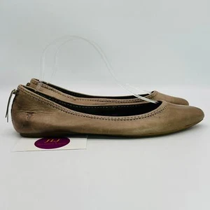 Frye Women's Regina Taupe Leather Point Toe Slip On Ballet Flats Size 9.5M - Picture 1 of 11