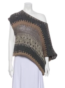 Brunello Cucinelli Women’s Striped Off Shoulder Knit Sweater Size Medium - Picture 1 of 3