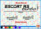 Ford Escort RS Turbo 88 Spec Stiefel Aufkleber Aufkleber Set